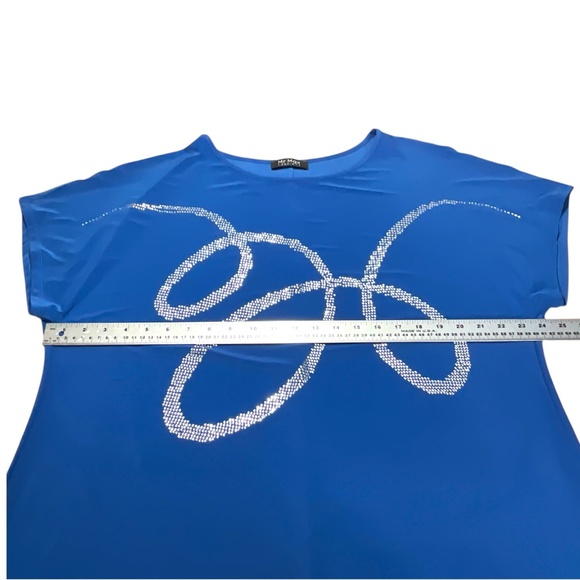 MR. MAX FASHIONS Jersey Knit Rhinestone Detail Dolman Top US Sz XL - Picture 6 of 9